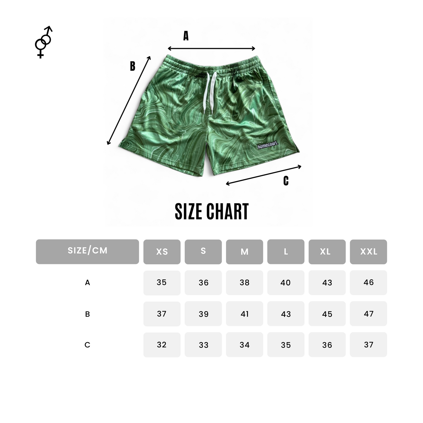 Mesh shorts: mint green swirl