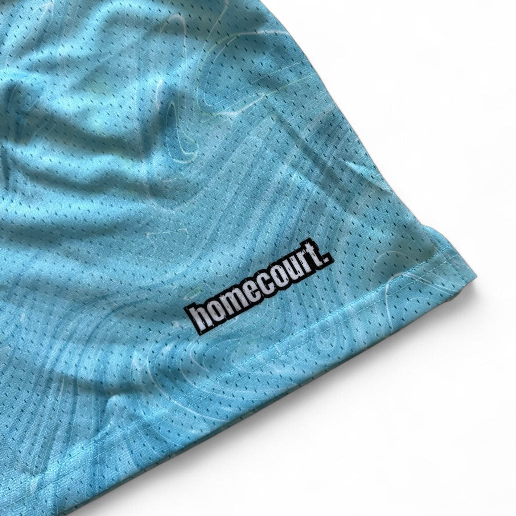 Mesh shorts: ice blue swirl