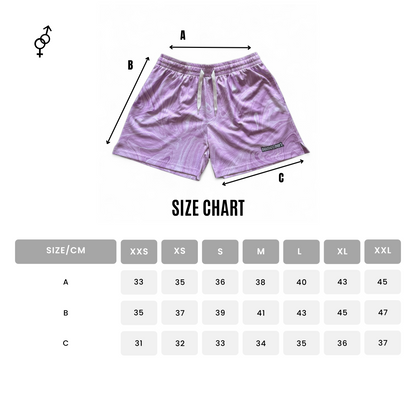 Mesh shorts: lavender swirl