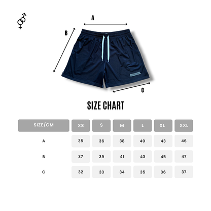 Mesh shorts: solid black