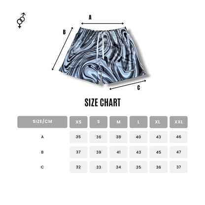 Mesh shorts: grey swirl