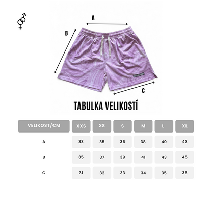 Mesh shorts: lavender swirl