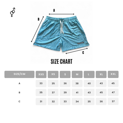 Mesh shorts: ice blue swirl