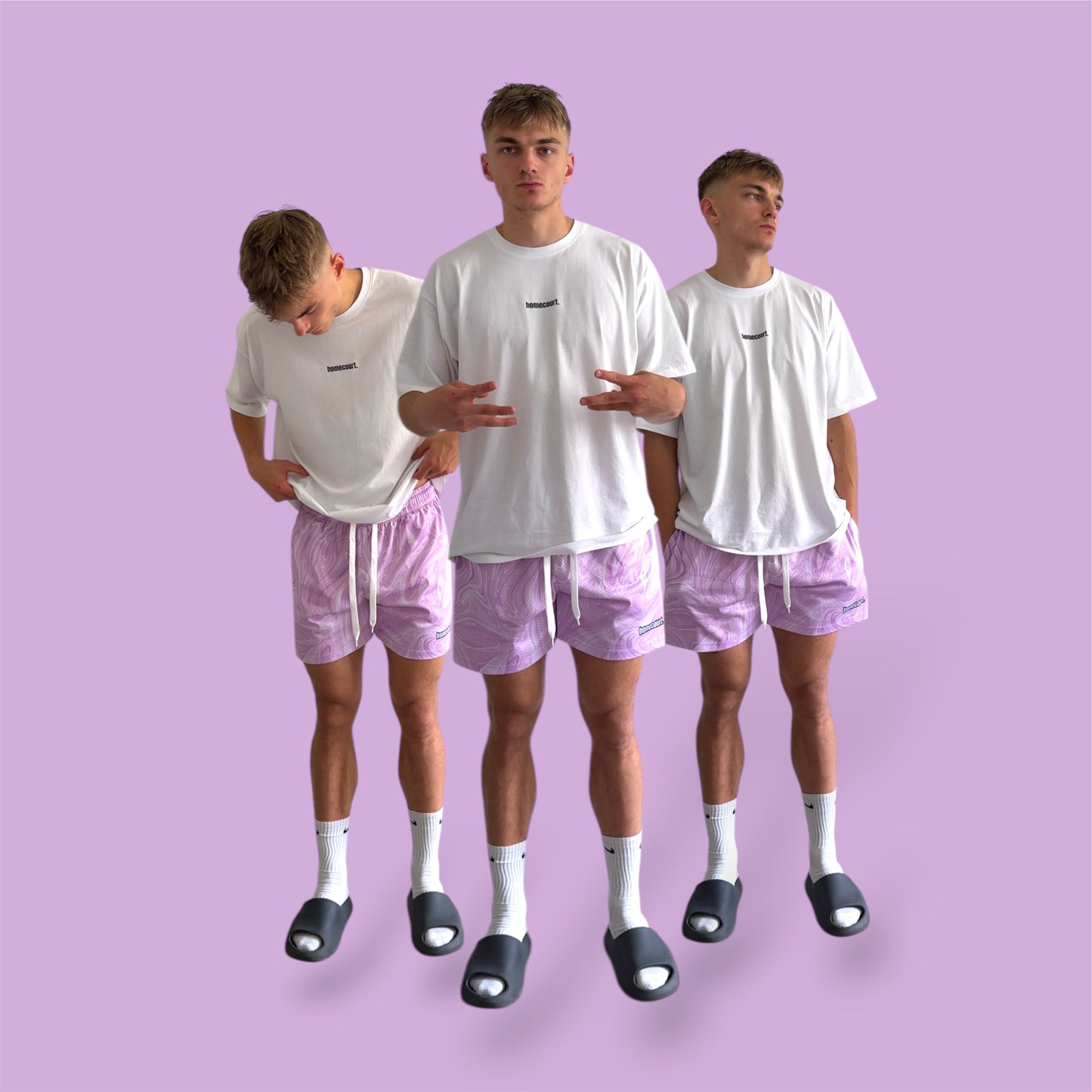 Mesh shorts: lavender swirl