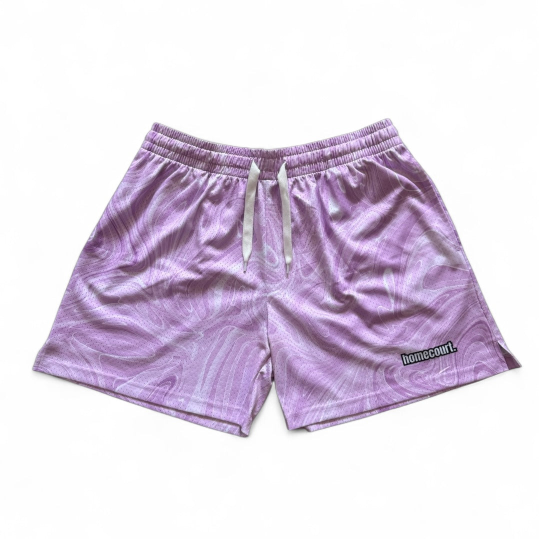 Mesh shorts: lavender swirl