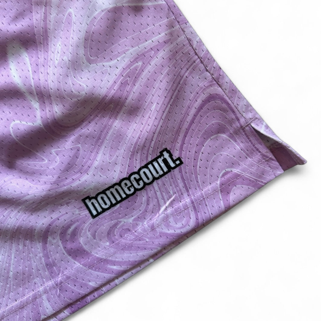 Mesh shorts: lavender swirl
