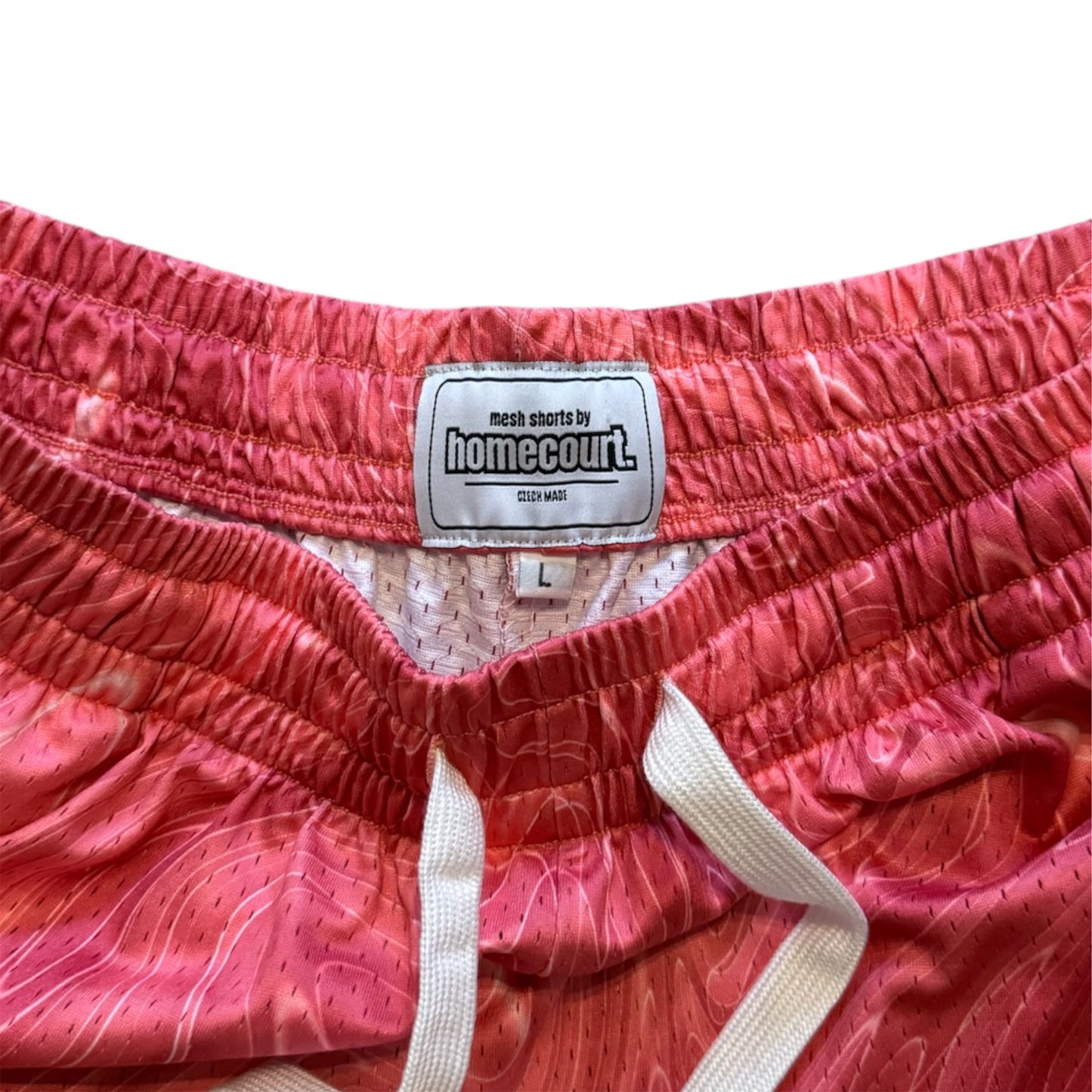 Mesh shorts: raspberry red swirl