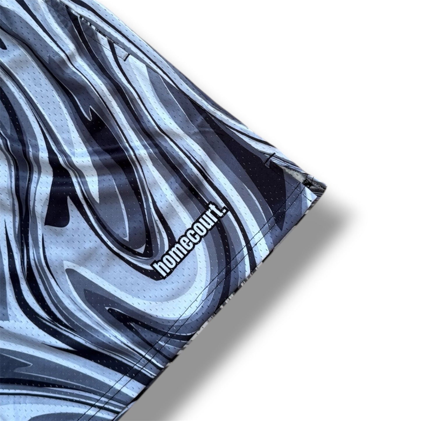 Mesh shorts: grey swirl