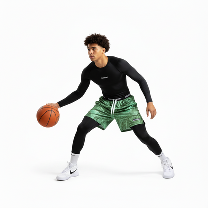 Basketbalista s míčem a vašimi produkty